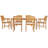 6 - Person Teak Wood Patio Dining Set with Rectangular Table , Cushions Included