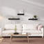 Tablettes flottantes pour le mur, tablettes murales avec rebord pour le rangement, tablettes en métal pour la décoration intérieure, paquet de 2 noir de 20 pouces