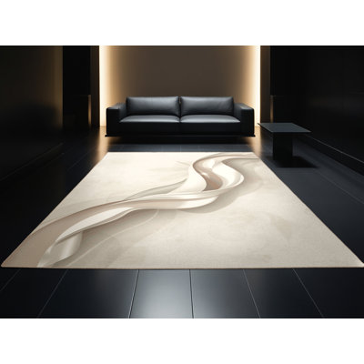 Tapis beige uni lavable à la machine de couleur moderne Brentwood