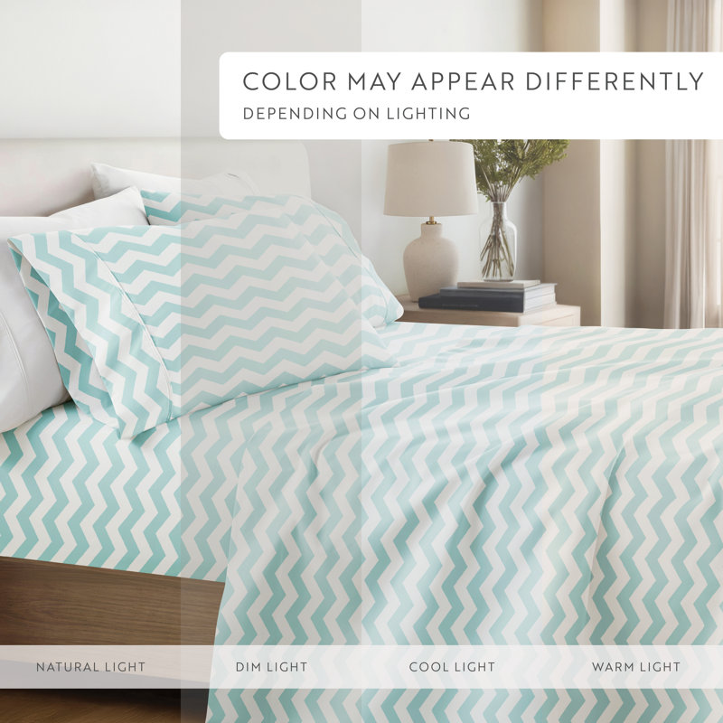Ensemble de draps en microfibre Simply Soft ™, Ensemble de drap pour lit très grand avec drap-ho, Turquoise