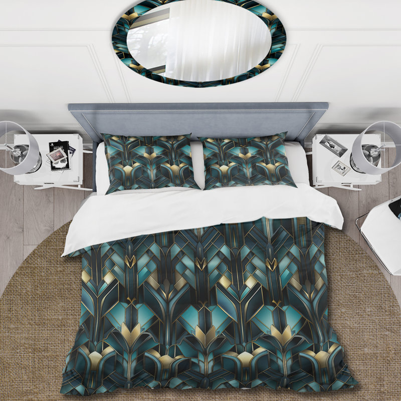 Ensemble de housse de couette Rahkia, Housse de couette simple + 1 taie décorative stan