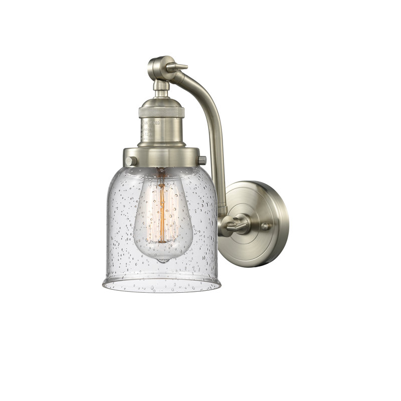 Appliquee à bras 1 lumière bell Zoie, Nickel satiné brossé