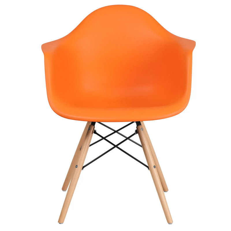 Chaise avec accoudoirs Chaya, Orange