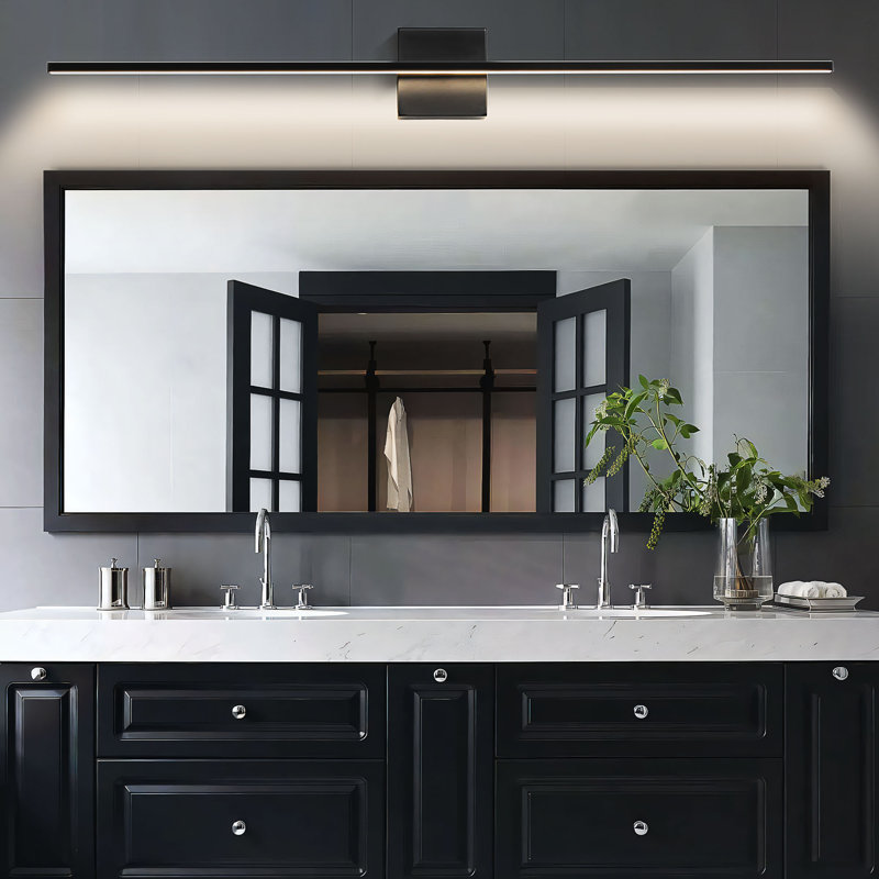 39" Dicino 1-Light Dimmable LED Vanity Light, Matte Black