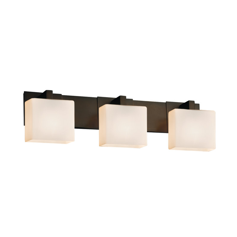 Éclairage pour meuble-lavabo 3 lumières Casson, Noir mat, Opale