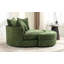 Fauteuil demi-tonneau pivotant avec repose-pieds et coussins de rangement-1405610730
