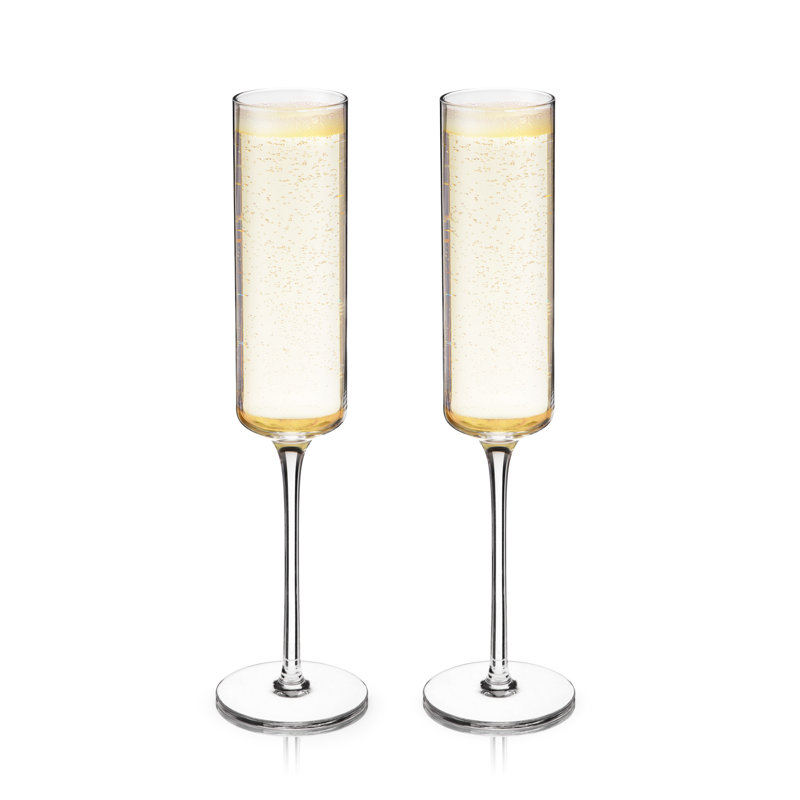 Laurel Crystal Champagne Flutes