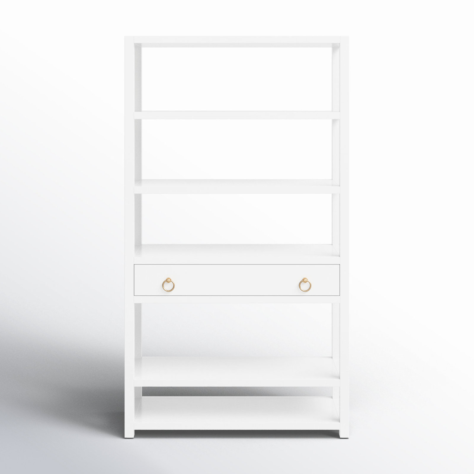 Elin 1-Drawer 5-Tier Standard Bookcase, White