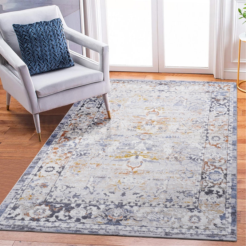  Ivory/Grey/Traditional Non-Shedding Living Room Bedroom Dining Home Office Stylish And Stain Resistant Area Rug