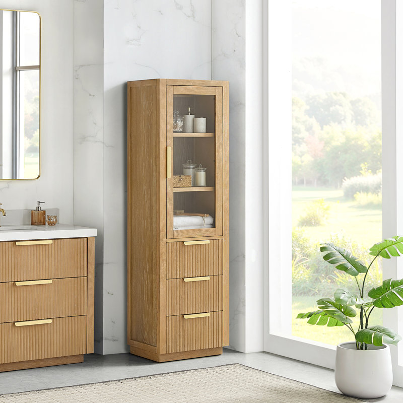 Allister 22in. Washed Ash Grey Storage Cabinet for Bathroom and Living Room, Washed Ash Gray