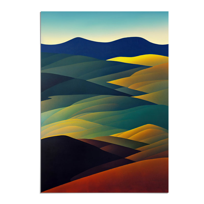 Abstract Meadow Landscape No.2 - Wall Art, Paper, 59.4cm H x 42cm W, No Matte