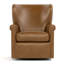 Hudson Valley Leather Swivel Wingback Chair