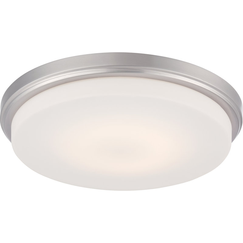 Plafonnier encastré 1 lumière Eulah, Nickel brossé
