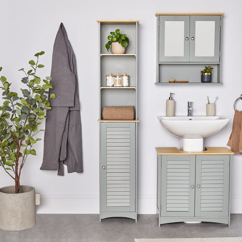 Shrewsbury Grey Freestanding Tall Bathroom Cabinet