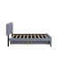 Lit plateforme double en velours avec lit gigogne-114355572