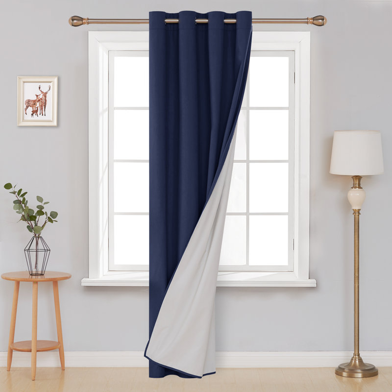 Tyres Blackout Curtain Single Panel, Navy, 52" W x 84" L