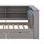 Lit plateforme simple avec tablettes de rangement, tiroirs, station de charge, DEL, bureau et tête de lit tapissier-1266163605