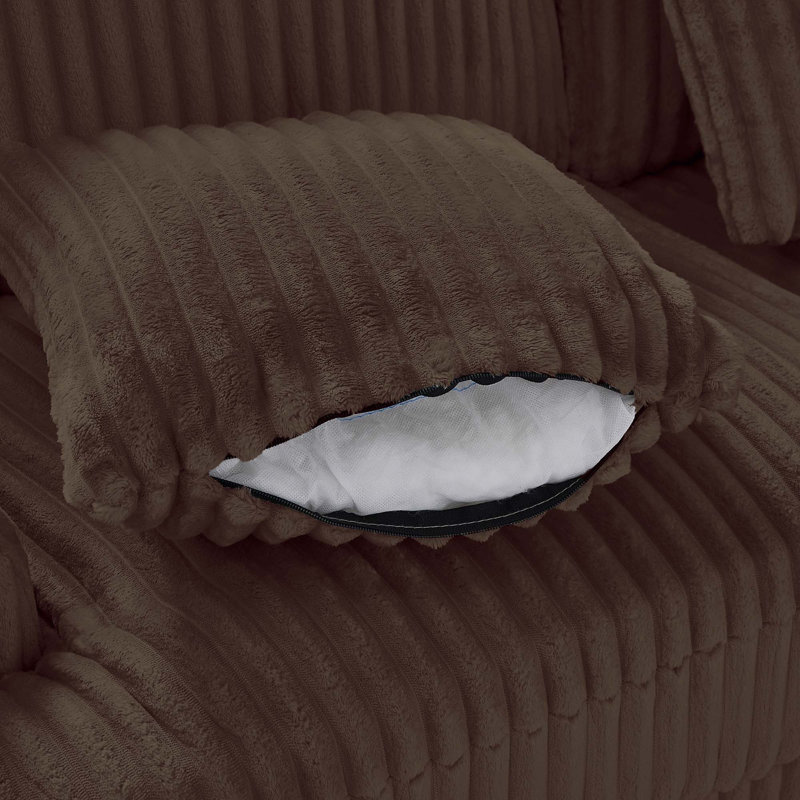 Canapé modulaire surdimensionné de 129 po en forme de U Canapé moderne de 129 po revêtu de velours côtelé doux avec une chaise longue pour le salon