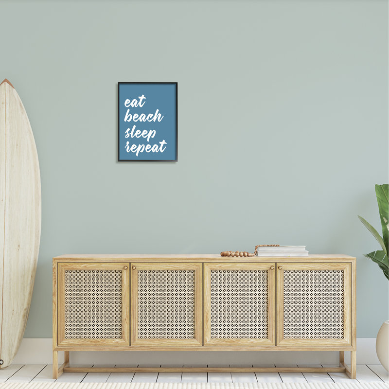 Eat Beach Sleep Répétition, Giclée encadrée noir minuit, H 20 po x l 16 po x P 1,5 po