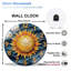 Sun Clock Face Starry Night Art - 12'' Modern Glass Wall Clock