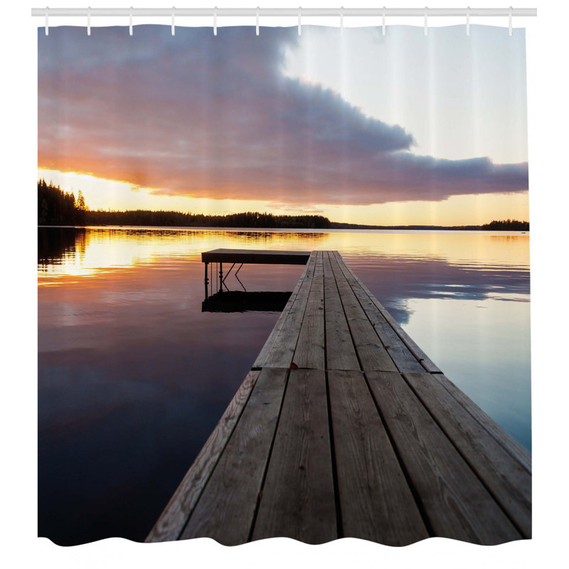 Shower Curtain with Hooks Included, 75" H x 69" W