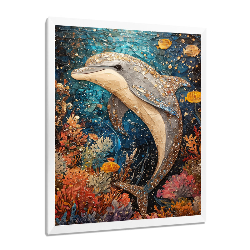 Aza - animaux, impressions sur toile, H 20 po x l 12 po, Picture Framed, Blanc