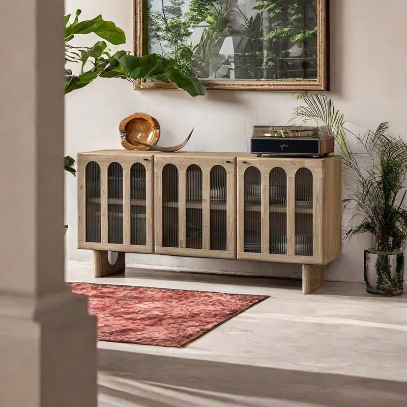 Buffet voûté avec tablettes réglables, Burlywood