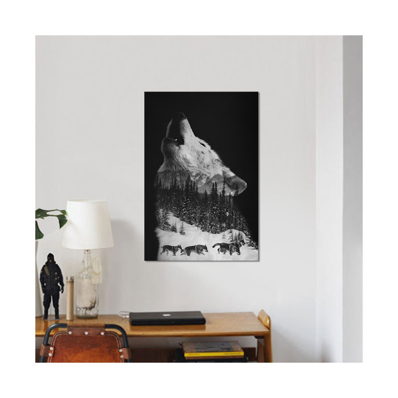 « wolfpack », impression sur toile, H 12 po x l 8 po x P 0,75 po