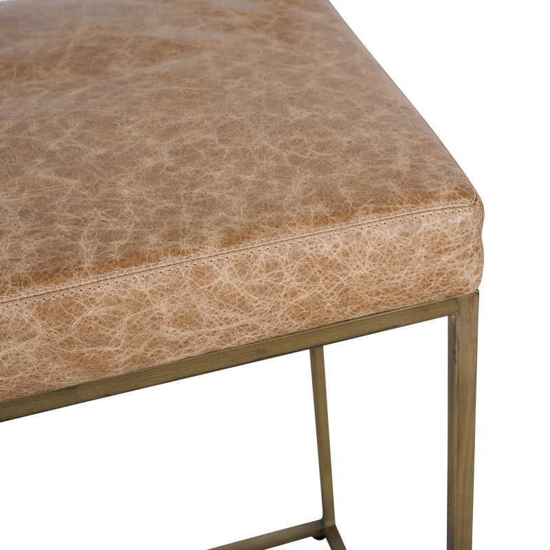 Belfort 26" Counter Stool By Classic Home, Brass, Chestnut Brown