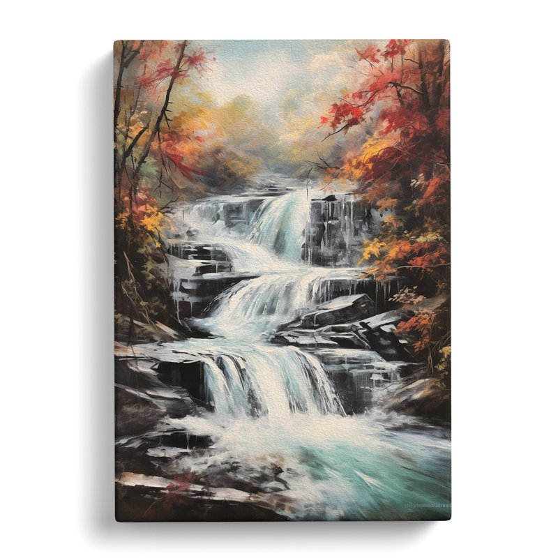 Waterfall Action Painting No.2 - No Frame Print, 76cm H x 50cm W x 3cm D