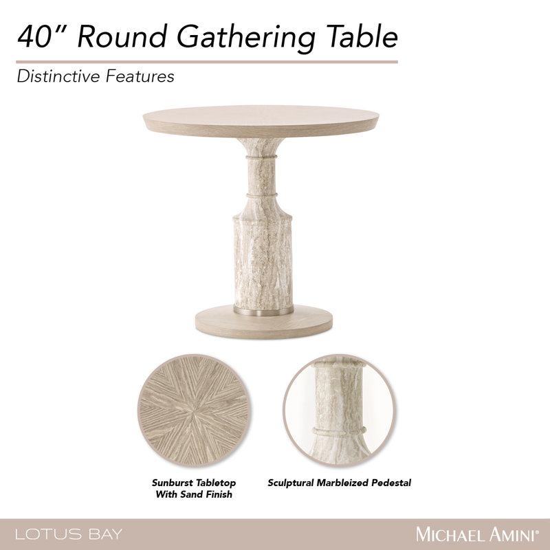 Lotus Bay 40" Round Gathering Table - Sand