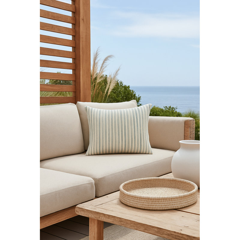 Outdoor Living Throw Pillow, Polyester, Rectangle 14"H x 20"W, Green