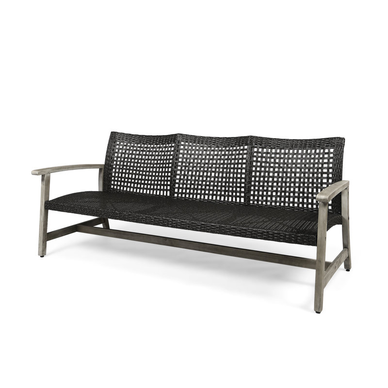Large Seating Patio Lounge - Wood And 3 Seater Outdoor For Backyard Relaxation, Gray