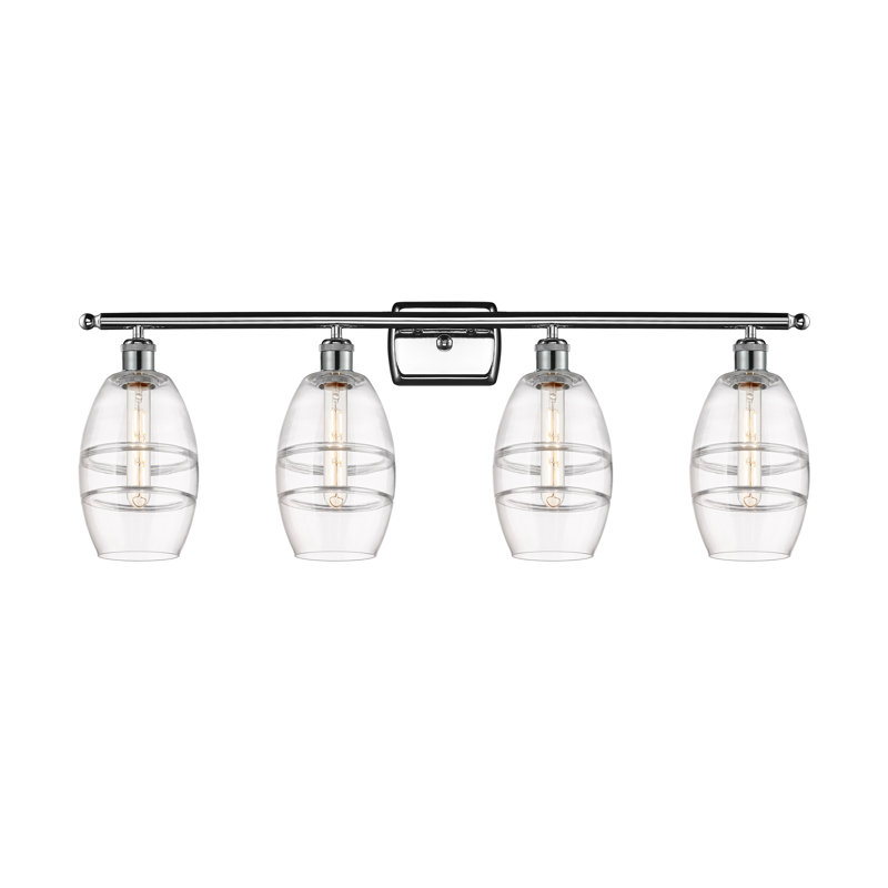 Éclairage pour meuble-lavabo 4 lumières 36 po Ballston - Dundrod, Transparent, Chrome poli