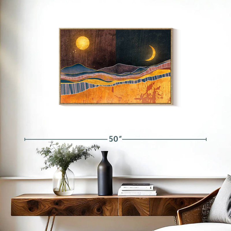 Blairs Dusk To Dawn, Floating Frame Natural Wood, 31" X 21"