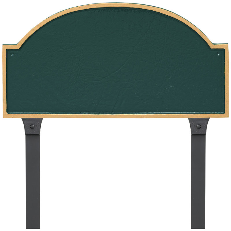Dover 1-Line Lawn Address Sign, Hunter Green/Gold, Yes