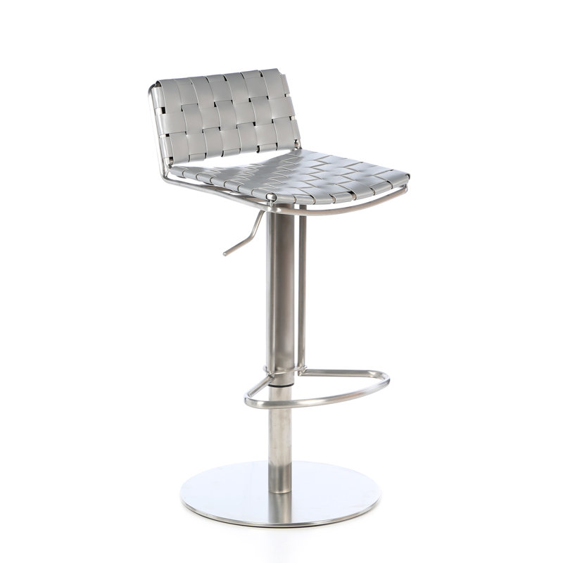 Barber Upholstered Adjustable Height Counter Stool, Gray