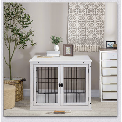 Table de bout Pawhut pour petite cage avec deux portes verrouillables