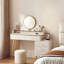 Coiffeuse avec miroir lumineux, 5 tiroirs, 1 chaise