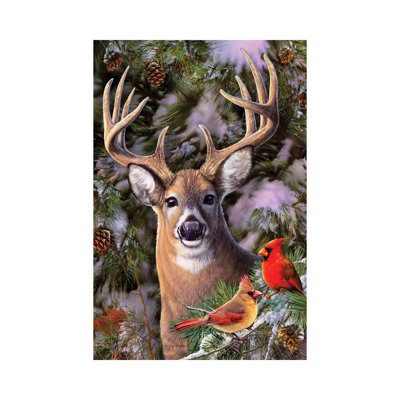«Deer and Cardinals» par Greg and Company - impression sur toile tendue