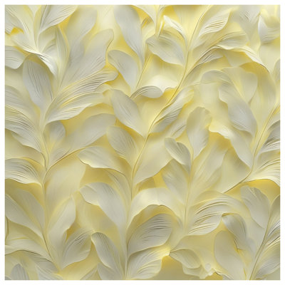 Yellow Leaf Texture Bath Mat