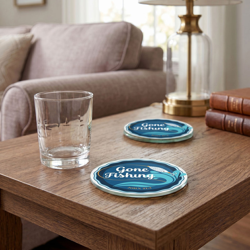 Sous-verre en verre Gone Fishing John 21: 3
