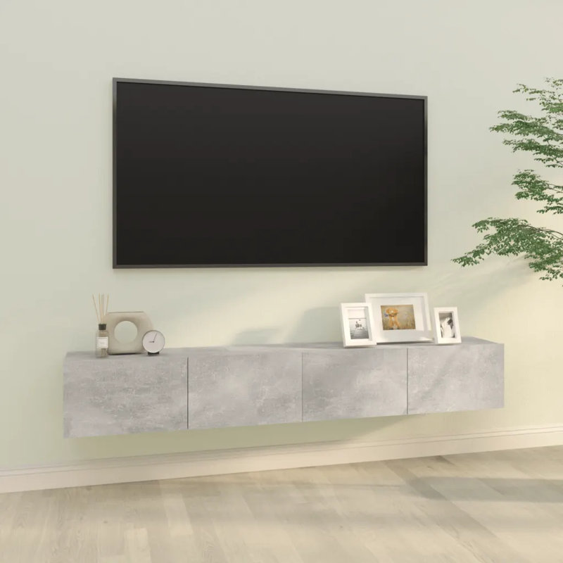Iven Unfinished TV Stand for TVs up to 70", 30cm H x 100cm W x 30cm D, Light Grey