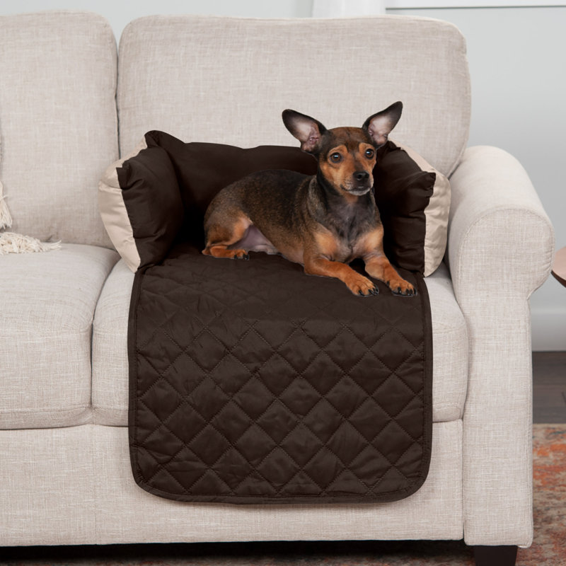 Sofa Buddy Bolster Dog Bed Furniture Cover, Espresso/Clay, Small (18" W x 26" D x 8" H)