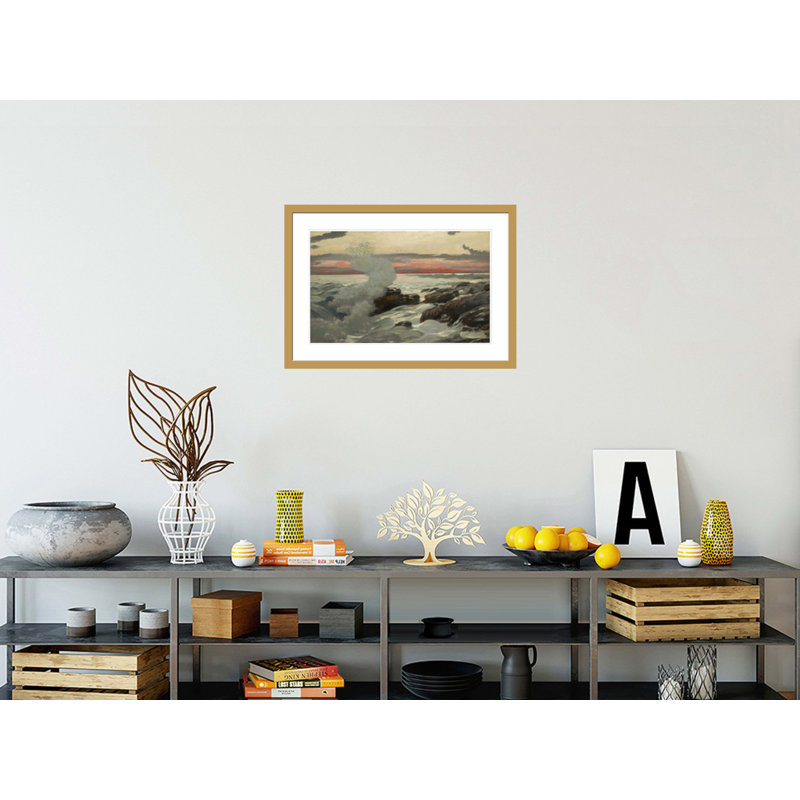 «West Point Prout's Neck» par Winslow Homer - impression giclée encadrée, H 20,79 po x l 29,5 po