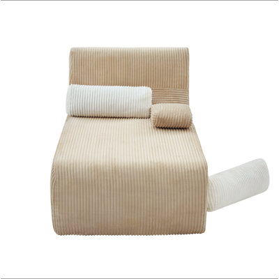 Modern Chaise Sofa 34.2" Boneless Sofa Couch Cozy Chaise Lounge for Living Room
