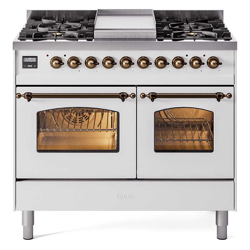 ILVE Nostalgie II 40 in Dual Fuel Range, Liquid Propane, Midnight Blue/Copper