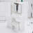 37" Middle Size Left Bedside Cabinet Vanity Table + Cushioned Stool, Large Sliding, Touch Control, Tri-Color Switching, Brightness Adjust LED Mirror, High Capacity Storage, Suitable For Middle Space-1111040066