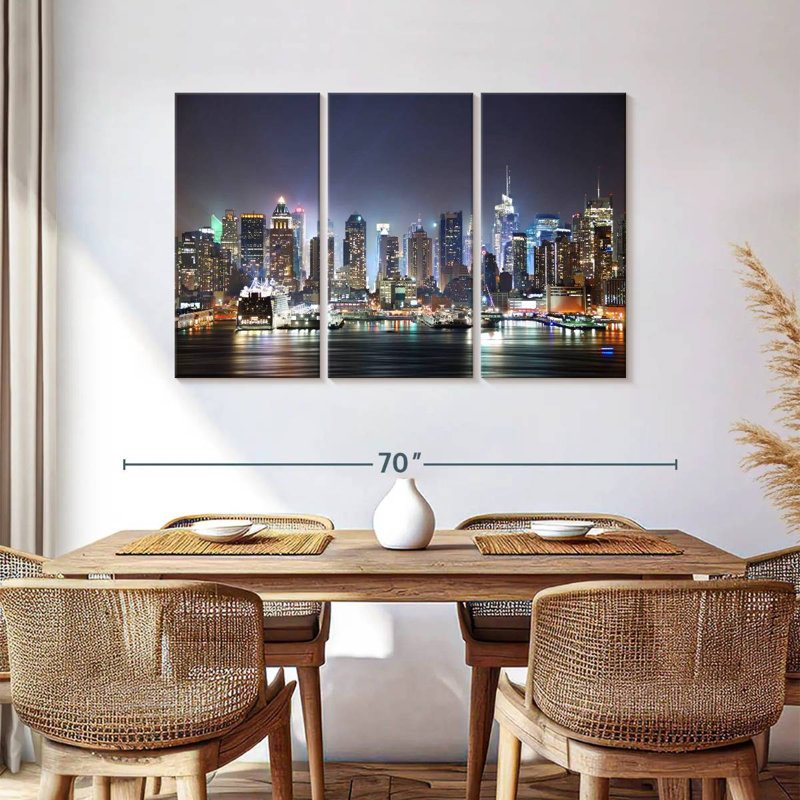 Sirci NYC Manhattan Nightscape, H 36 po x l 57 po