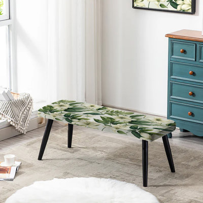 Banc rembourré floral noir Truong